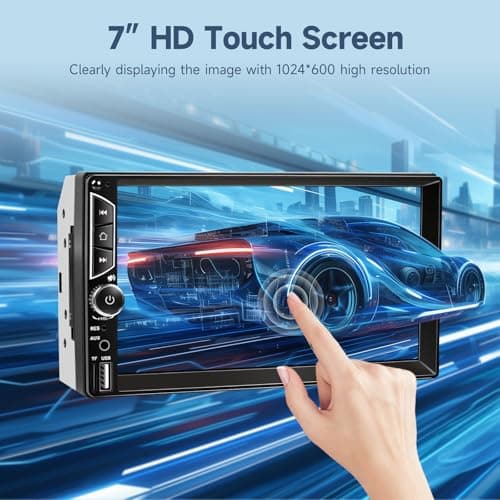 Leadfan 7inch Car Stereo Double Din Radio Touchscreen with Backup Camera Multimedia Car Audio Support Mirror Link, Bluetooth Caller ID, FM/MP3/MP4/USB/Subwoofer,Aux Input Car Audio Receivers 7