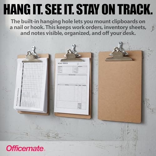 Officemate Recycled Wood Clipboard, Letter Size, 9" x 12.5" with 6" Clip, 3 Pack (83133),Brown 6