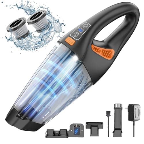 Handheld Car Vacuum Cordless, 18000Pa 160W Car Vacuum Cleaner with LED Screen,30Min Powerful Hand Held Vacuum Cordless Portable Vacuum Cleaner for Home Lightweight LED Light Fast Charge Multi-Nozzles
