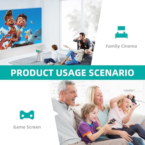 Portable Projector, wepvo Mini Projectors for Cartoon, Kids Gift, Outdoor Movie Projector, LED Video Projectors for Home Theater MovieProjector with HDMI USB Interfaces and Remote Control (YG300Plus) 9