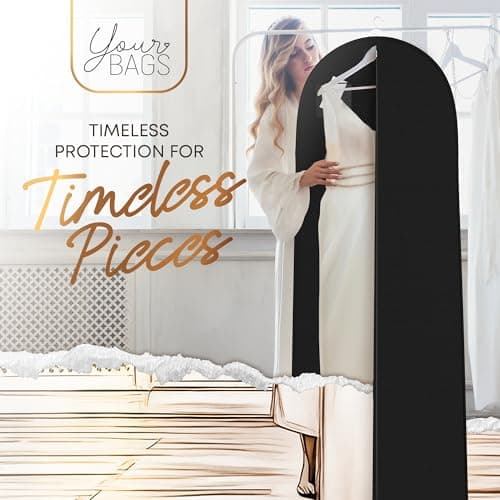 72" Long Dress Bags for Gowns - Wedding Dress Garment Bag for Dresses - Long Garment Bags for Hanging Clothes & Closet Storage - Durable Travel Bag for Women with ID Window 6