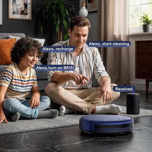 Robot Vacuum and Mop Combo, 2 in 1 Robotic Vacuum Cleaner for Pet Hair, Low Profile Automatic Vacuum Cleaner for Hard Floor and Carpet with App/Voice/Remote Control, Anti-Fall/Anti-Bump, Auto Recharge 6
