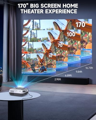 Antmap Mini Projector for iPhone, Outdoor Projector with WiFi and Bluetooth, Movie Projector Outdoor with Speaker, HD 1080P Support Mini Portable Projector, Projectors for Phone/HDMI/USB/TV Stick 8