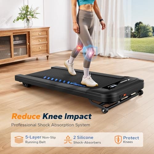 MERACH Walking Pad Treadmill with 9% Auto Incline, 2.5HP Quiet Under Desk Treadmills for Home & Office, Portable Small Treadmill with Magnetic Remote Control, APP, 3 Preset Programs 5