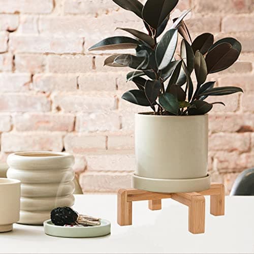 ARTORA Small Wood Plant Stand, Mid Century Modern Succulents Plant Pot Holder Decorative Planter Stand for Small Indoor Plants (Natural) 7