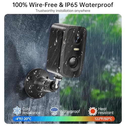 Security Cameras Wireless Outdoor,2.4G WiFi Security Camera Outdoor 2K Battery Powered Cameras for Home Security,AI Motion Detection,Color Night Vision,2-Way Talk,Waterproof,Cloud/TF Storage 2