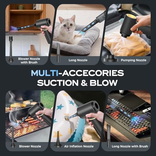 BSRCO Handheld Vacuum Cordless, 15000Pa Car Vacuum Portable with 2 Modes & HEPA Filter, Type-C Charging, 1.25lbs Lightweight Air Duster for Pet Hair, Car Interior and Home Cleaning 5