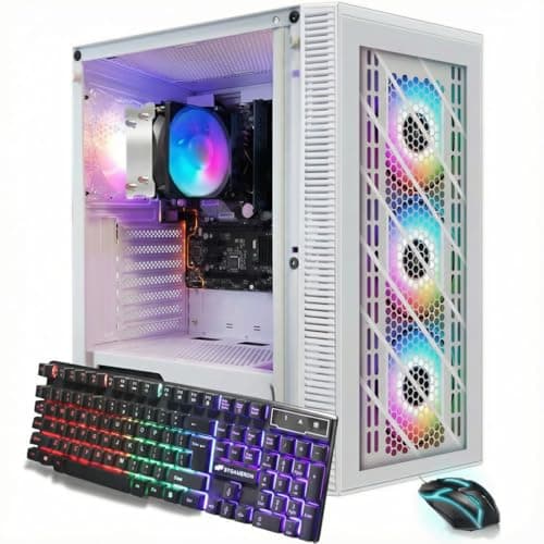 STGAubron RGB PC Computer Desktop, AMD Ryzen 7 5700G up to 4.6G, 16GB DDR4, 1TB SSD, WiFi 6 & BT 5.2, RGB Fan x4, RGB Keyboard & Mouse, Windows 11 Home