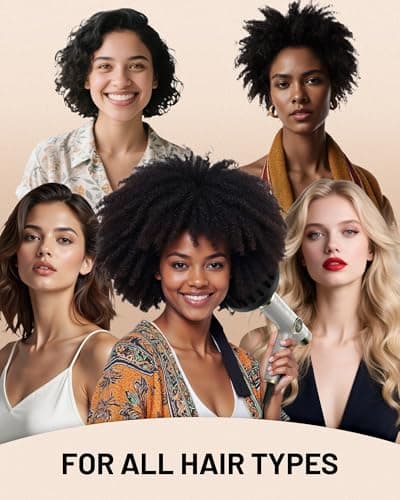 Infrared Ionic Hair Dryer with Diffuser - 2000W Dual Voltage Blow Dryer Gift for Women, Fast Drying, Frizz Control, Lightweight & Low Noise, Red Light & Negative Ions, European Travel 110V-240V 7