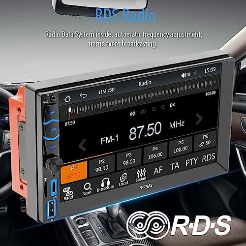 MINYE [Wireless] Double Din Car Stereo with Wireless Apple CarPlay and Android Auto, 7 Inch LCD Touchscreen RDS FM/AM Vehicle Radio Type-C Phone Charge, Bluetooth, Mirror-Link, Backup Camera 6