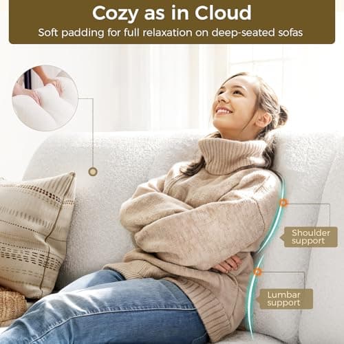 KKL 89 Inches Loveseat Sofa, Comfy Cloud Couch with Deep Seats, 3 Seater Couches for Living Room, Bouclé Fabric, Wood Frame, Easy Assembly, Beige 5