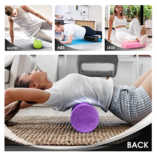Yes4All High Density Foam Roller for Back, Variety of Sizes & Colors for Yoga, Pilates - Black - 18 Inches 6