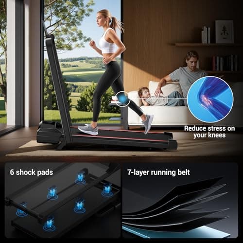 CURSOR FITNESS 2-in-1 Under Desk Treadmill, Walking Pad for Home Small, Folding Treadmill, 2.5 HP Quiet Brushless, 265 LBS Capacity 6