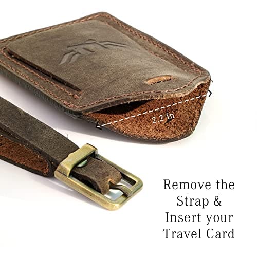 Genuine Leather Luggage Tag - TSA Approved Suitcase ID Tags, Baggage Identifiers for Men Women with Privacy Cover | Travel Suitcase Tags | Pack of 3 - Assorted Colors 6