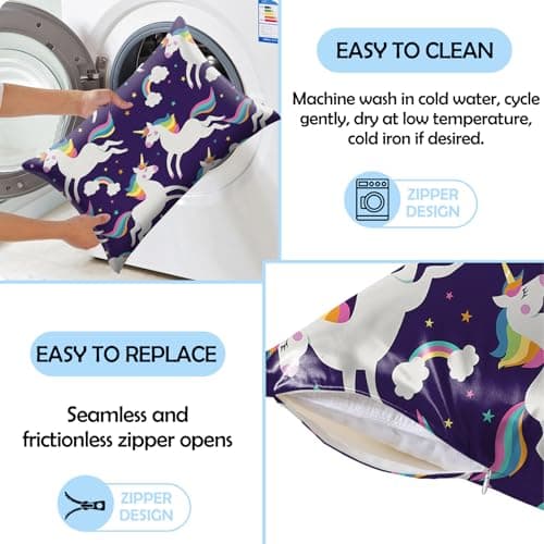 GABraden Satin Pillowcase 2PCS,Mulberry Silk Feeling Pillow Cases for Hair and Skin with Hidden Zipper,Silky Soft Satin Pillowcases with Standard Size 20"X 26" (Purple-KT15) 5