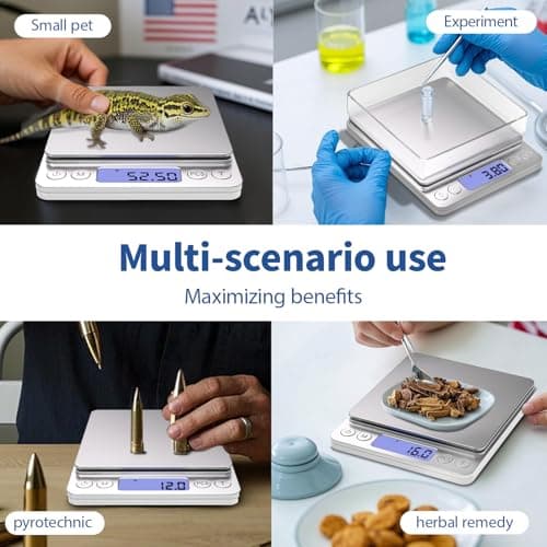 Gram Scale Small Digital Food Scale, 500g by 0.01Gram/0.001Ounce, Accurate Weighting, MEIYA Multifunction Kitchen Scale for Jewelry/Baking/Soap, 9 Units, Tare Function, LCD Display, Including Battery 7