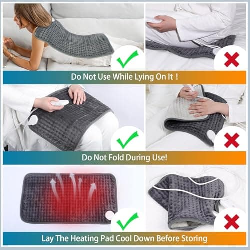 Comfytemp Heating Pad for Back & Period, FSA Eligible Electric Large Heat Pad, 2H Auto Off, Birthday Gifts for Women Men Mom Dad, HSA Approve Moist Neck Shoulder Legs Knee Heated Pad Washable, 12"x24" 8
