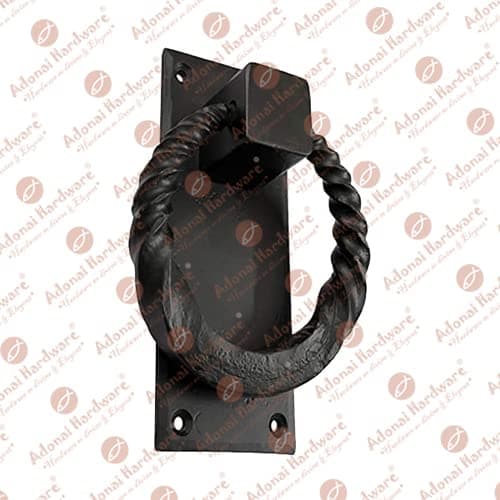 Adonai Hardware Baalath Antique Heavy Duty Forged Front Entry Sturdy Ring Door Knockers (1 Pack, Matte Black) for Vintage Wooden Barn Shed Doors, Gates, Fences, Furniture, Castle and Farmhouse 5