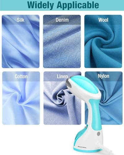 BEAUTURAL Steamer for Clothes, Portable Handheld Garment Fabric Wrinkles Remover, 30-Second Fast Heat-up, Auto-Off, Large Detachable Water Tank 6