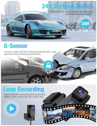 OMBAR Dash Cam Front and Rear 5G WiFi, Dash Cam 4K/2K/1080P+1080P, Dash Camera for Cars with 3.18" LCD Screen, Dashcam Car Camera with WDR Night Vision, G-Sensor, Loop Recording, SD Card Not Included 7