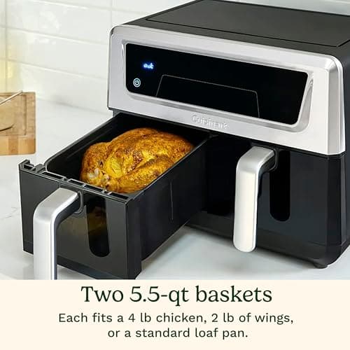 Cuisinart Dual Basket Air Fryer, Two Baskets 11 Qt in Total, 6 Functions: Air Fry, Roast, Bake, Broil, Dehydrate & Keep Warm, Features Sync Finish & Sync Settings, Toss Reminder & Auto-Pause, ADZ-112 8