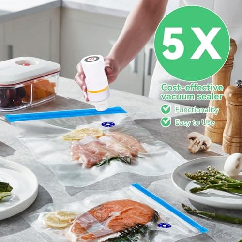 42 PCS Sous Vide Vacuum Sealer Set - 30 Reusable Bags, 5 Clips and Sealing Clips for Anova, Joule Cookers 2
