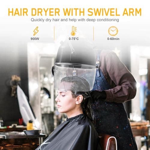 TRY-YEAN Wall Mounted Hair Dryer with Swivel Arm, Multifunctional Hair Processor Machine for Hair Care, Hair Dyeing, Oil Baking, Cold perm Heating, Drying and Styling 9