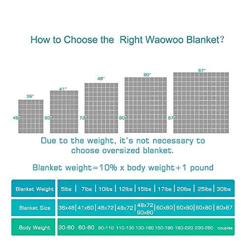Waowoo Adult Weighted Blanket Queen Size (15lbs 60"x80") Heavy Blanket with Premium Glass Beads, (Dark Grey 6