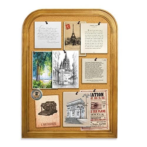 INDY VAC Cork Board for Walls with Frame Bulletin Board 17" x 23" Decorative Hanging Pin Board for Office & Home Decor, Home School Message Board or Vision Board