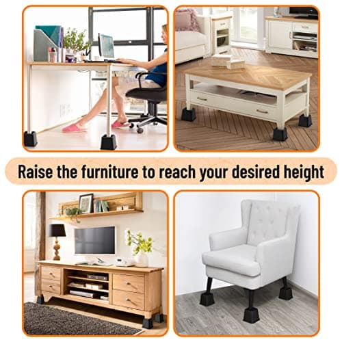 Mr. Pen- Adjustable Bed Risers, Furniture Risers, Set of 4 Risers, Elevation in Heights 3, 5 or 8 Inch, Table Riser, Risers for Bed Frame, Bed Height Risers, Bed Raiser, Bed Frame Riser, Desk Risers 8