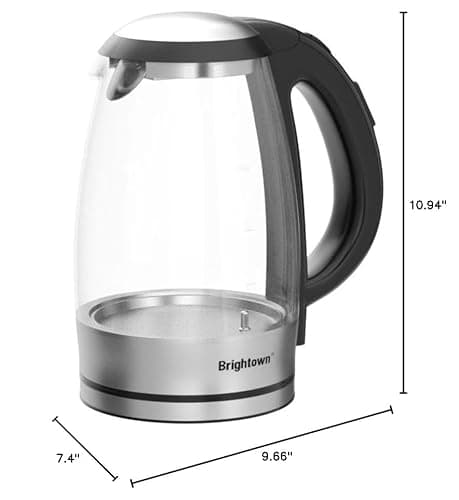 Brightown Electric Glass Kettle for Tea and Coffee, BPA-Free, Fast Boiling, Auto Shut-Off, 1.7 L, 1500W 8
