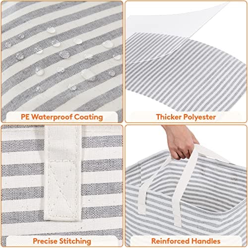 Lifewit 2 Pack Laundry Basket 80L Each, Collapsible Clothes Hamper with Reinforced Handles, Freestanding Waterproof Design for Bedroom and Laundry Room, Grey 160L Total 6