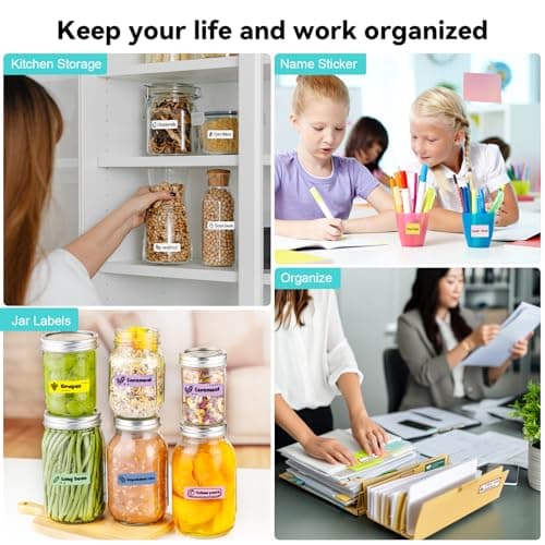 lopevi Label Maker Machine - Portable Bluetooth Mini Label Printer - Smartphone Handheld Thermal Sticker Small Labeler Multiple Templates Font Icon Inkless Custom Label for Home Kids School Items 6