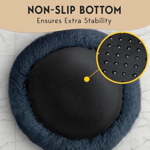 PetJett Calming Dog Bed Medium Size Dog - 30'' Donut Bed, Washable Dog Bed, Anti-Slip & Super Soft Fluffy Plush Round Dog Bed, Anti-Anxiety Premium Comfort Pet Bed, Fits Dogs Upto 45 lbs - Dark Grey 8