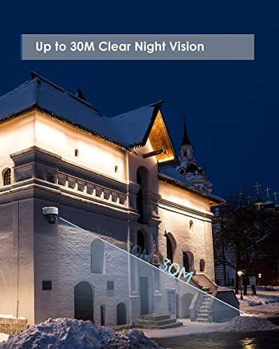 SANNCE 2 Pack 1080P PT Dome Camera, Pan/Tilt Outdoor Security Camera 2MP, 30M Night Vision for Analog CCTV Surveillance System, Remote Access 7