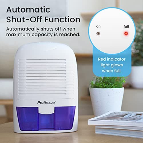 Pro Breeze Electric Mini Dehumidifier, 2200 Cubic Feet (250 sq ft), Compact and Portable for High Humidity in Home, Kitchen, Bedroom, Basement, Caravan, Office, Garage 6