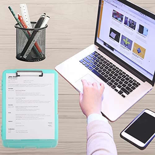 Clipboard with Storage,Clip Boards 8.5x11 with Storage,Nursing Large Capacity Clipboards,with Low Profile Clip,with Pen Holder Clipboard Folder Side Opening,for Office Doctor (Light Green) 5