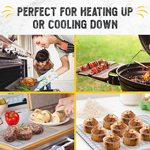 Checkered Chef Cooling Rack for Cooking and Baking - 8” x 11 ¾" Set of 2 Stainless Steel, Oven Safe Grid Wire Cookie Cooling Racks 6