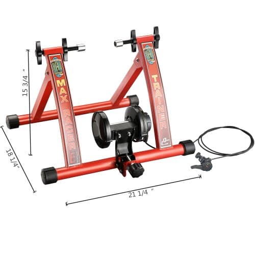 RAD Cycle Products Max Racer 7 Levels of with Smooth Magnetic Resistance Bicycle Trainer Allows You to Work Out with Your Bike 7