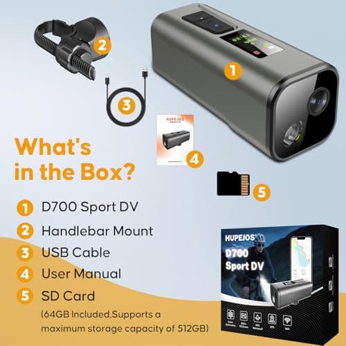 Action Camera 4K 30fps with GPS Tracker, Wireless Bike Camera, Cycling Speedometer/Odometer, Free 64G Card, Anti-Shake Sport DV, IP65 Waterproof, Bicycle Light, Cycling Computer with APP Support, Grey 12