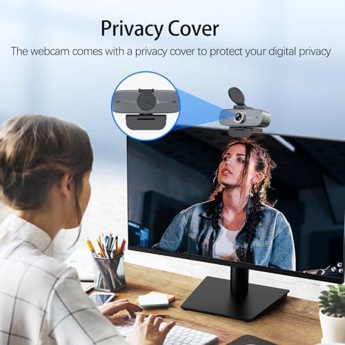 Angetube 1080P HD Webcam with Privacy Shutter Dual Noise-Cancelling Mic PC Camera Webcams, Wide 90° View, USB Plug & Play for Video Conferencing, Streaming, Zoom/Skype/YouTube for PC/Desktop/Laptop 5