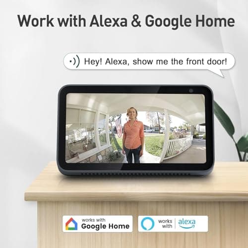 XTU Doorbell Camera Wireless No Subscription, 2K Video Doorbell with Chime, 2-way Audio, Instant Alert, Human Detection, Night Vision, 2.4G Wi-Fi, Works with Alexa and Google Assistant, Indoor Outdoor 7