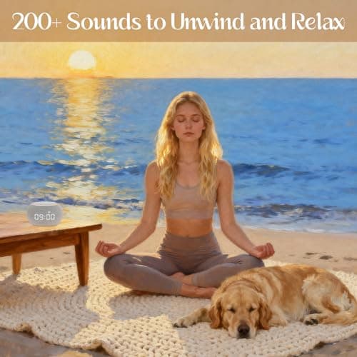 Santebee Sound Machine for Sleep White Noise Machine for Adults Night Light, Luna Pro 507 Soothing Sounds, Dual-stage Alarm&Snooze, Smart App Control Custom Buttons, Dimmable Clock Timer for Baby Kids 6