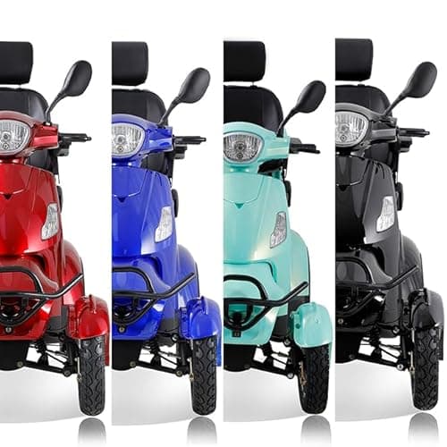Mobility Scooters for Seniors & Adults 500lbs Capacity - 800W All Terrain Electric Powered Mobility Cart - Heavy Duty Mobility Scooter for Elderly w/Charger Remote Keys (Red) 9