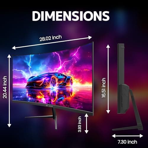 CRUA 32" Curved Gaming Monitor, 2K QHD 2560x1440P, 144Hz/165Hz Computer Monitors, 120% sRGB, FreeSync, Low Blue Light, 1800R VA Screen, HDMI 1.4/DP 1.2, Wall Mountable - Black 7