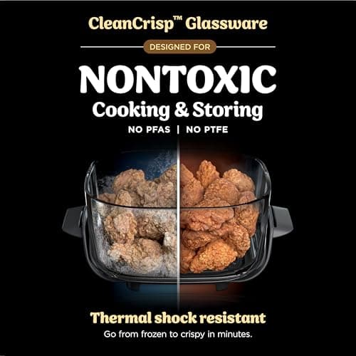 Ninja Crispi 4-in-1 Glass Air Fryer | 450°F | Non-Toxic | 4QT & 6-Cup Glass Containers w/Lids | Microwave, Freezer, Dishwasher Safe | Max Crisp, Air Fry, Bake, Recrisp | Ginger Snap | FN101GD 5