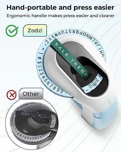 Embossing Label Maker Machine with Tapes, Embossed Label Maker handheld, Manual Embosser Machine, Vintage Label Makers for Organizing with 3 Rolls 9mm Label Tapes for Home and Office DIY Crafting-Blue 5