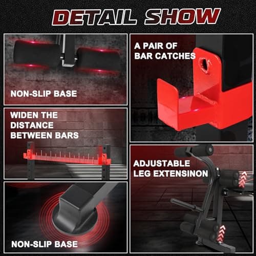 MAIDOMA 750LBS Adjustable Weight Bench Set for Full Body Workout, Foldable Bench Press with Leg Curl/Extension, Standard Workout Bench Set for US Home Gym 8