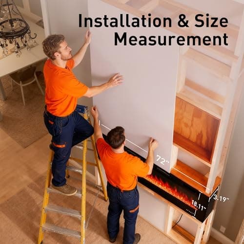 MAISON ARTS 72 Inch Electric Fireplace, Recessed and Wall Mounted Electric Fireplace Heater, Linear Fireplace with Remote Control & Touch Screen, Thermostat, Timer, Adjustable Flame Color, 750/1500w 9