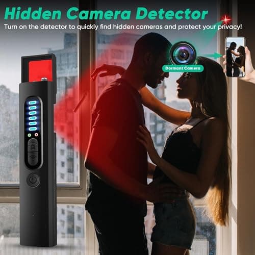 SINBEN Hidden Camera Detectors and Bug Detectors, 2025 Anti-Spy Cameras Finder Detector, GPS Hidden Camera Detector, Tracking Device Detectors, Cameras Detector for Hotels, Home, Office (Black) 5